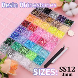 Offre Spéciale – Kit DIY de Strass pour Ongles Bling Bling avec 24/40/60 Grilles de Cristaux en Résine à Dos Plat Couleurs AB/Candy de 3mm - Product Image 6