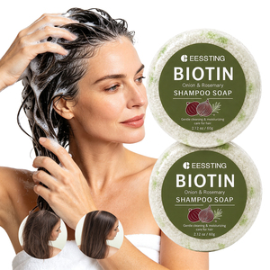 Produits Phares : Savon Solide Artisanal pour le Cuir Chevelu Anti-Chute, Hydratant, à la Biotine, Rafraîchissant, à l'Oignon, au Biotine et au Romarin - Product Image 1