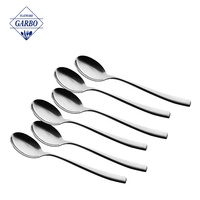 Ensemble de 6 cuillères à long manche en acier inoxydable avec finition miroir pour café, thé, latte, expresso et boissons chaudes - Cadeaux écologiques