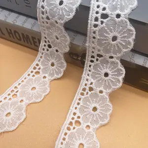 Cotton Flower Lace Trim 2.7 cm Embroidery Cotton Lace Trim