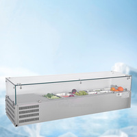 Vente chaude Réfrigérateur vertical portable commercial pour la viande, la salade, le poisson, les aliments cuisinés, congélateur pour supermarché en extérieur