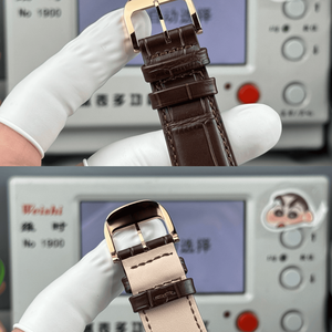 Mechanical Watch with Power Reserve Date Display Small Seconds Subdial Leather Strap Stainless Steel Case - Product Image 5