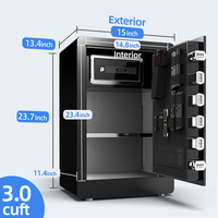 Caja Fuerte Biométrica con Huella Dactilar, Caja Fuerte de Acero Antirrobo para el Hogar, Caja Fuerte con Código Electrónico y Llave