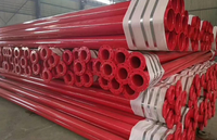 Tuyau composite en acier revêtu d'époxy rouge, intérieur et extérieur, pour la distribution d'eau des hydrants d'incendie et des systèmes d'arrosage.