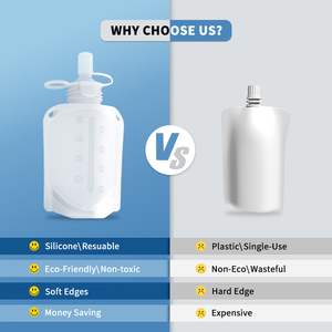 Bolsa Reutilizable para Alimentos para Bebés BHD, Libre de BPA, a Prueba de Fugas, Bolsa de Silicona para Almacenamiento de Leche Materna de 160 ml, para Bebés - Product Image 4