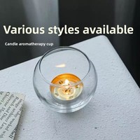 Pot à bougie en verre rond pour la décoration de Noël, support de bougie sphérique minimaliste, haute transparence, sans plomb, sans PFAS
