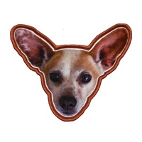 Patch brodé personnalisé numérique le plus vendu, imprimé par transfert thermique, avec bordure surjetée, à coudre, en chenille
