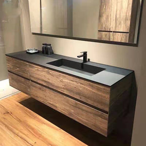 ชุดอ่างล้างหน้าหินอ่อนแบบรวมอัจฉริยะ ดีไซน์หรูหราทันสมัย สไตล์มินิมอล พร้อมอ่างล้างหน้าแบบฝังในตัว เคลือบแลคเกอร์ - Product Image 3