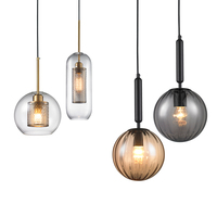 Suspension LED de Style Nordique pour la Décoration d'Intérieur d'Hôtel et de Maison, Lampe en Verre, Lustre Moderne