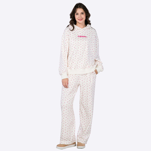 Logo personnalisé Vente en gros Sweats à capuche imprimés surdimensionnés de haute qualité pour femmes Sweat-shirt Pantalon Sport Ensemble 2 pièces Fabricants - Product Image 1