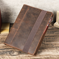 Carnet Personnalisé A4 CF9077 Rechargeable en Cuir avec Reliure Souple à 4 Anneaux, Couverture de Journal de Voyage Souple à Feuillets Mobiles