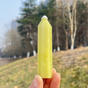 <span class=keywords><strong>Obelisco</strong></span> in Cristallo di Serpentino Naturale Lucidato a Punta di Giada Limone per Guarigione e Arredamento Casa - Vendita all'Ingrosso - Product Image 5