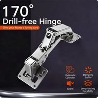 Charnière de meuble à fermeture douce 170 degrés en acier laminé à froid avec amortisseur hydraulique silencieux pour armoire de cuisine – Vente en gros