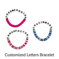 Bracelets en plastique personnalisés avec lettres pour événements, cadeaux promotionnels FAMA Factory, bijoux en plastique pour filles