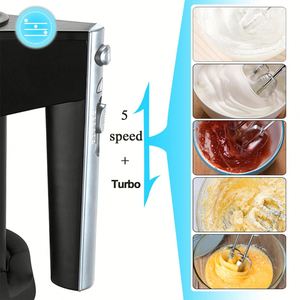 เครื่องตีไข่ไฟฟ้าแบบมือถือ Cx-6629 รุ่น Base 5 Speed Turbo 200w 250w สีสแตนเลสสตีลแบบกำหนดเองได้ พร้อมฐานเก็บ - Product Image 4