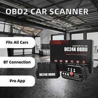 Lecteur OBDII compatible Bluetooth Lecteur de code automobile Obd2 Elm327 DC24K pour CAMION Tous véhicules 9V-30V Compatible Android IOS Windows