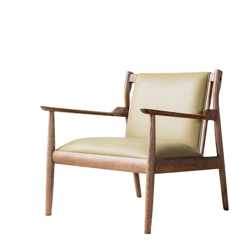 Деревянный стул TPZ023 современного дизайна, расслабляющее кресло из искусственной кожи, кожаное кресло для гостиной, спальни, кресло для отдыха