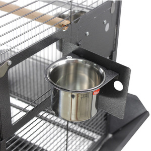 Jaula Grande para Loros con Área de Juego Superior a <span class=keywords><strong>Precio</strong></span> de Fábrica - Jaula Metálica Resistente para Pájaros con Ruedas y Comederos - Product Image 6