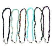 Nouveauté, collier bohème en pierre naturelle de 6 mm, fermoir magnétique créatif, collier avec pendentif en forme de cœur pour femmes