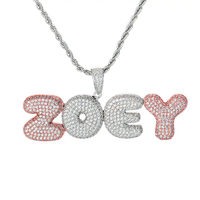 Collier avec pendentif lettre initiale en argent 925 plaqué or, serti de zircon, style hip-hop, vente directe, bijoux personnalisés, pour unisexe