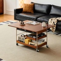 Table basse en bois réglable, pliable, avec roulettes, pour salon et usage domestique – Vente en gros usine