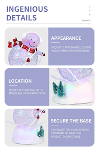 Globe lumineux musical en plastique <span class=keywords><strong>à</strong></span> LED <span class=keywords><strong>à</strong></span> piles, décorations de Noël, souvenirs du monde miniature, jouets, changement de couleur, pas cher - Product Image 6