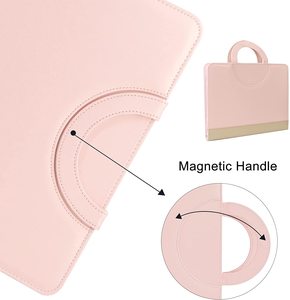 Màu Hồng padfolio A6 kế hoạch tập tin thư mục tài liệu kinh doanh màu hồng PU da danh mục đầu tư với dây kéo - Product Image 3