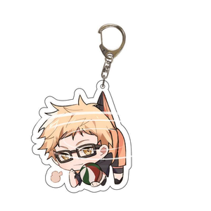 5 Nuovi Design di Alta Qualità <span class=keywords><strong>Anime</strong></span> <span class=keywords><strong>Haikyuu</strong></span> Hinata Shoyo Portachiavi in Acrilico Trasparente Bifacciale, Charm per Zaino - Product Image 3