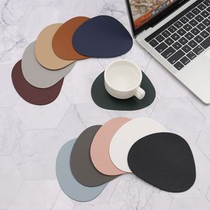 Fashionable PU Leather <b>Coasters</b> Waterproof Cup Pad Irregular <b>Drinks</b> <b>Coasters</b> for Coffee Table Housewarming Gifts - Product Image 1