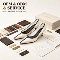 Escarpins personnalisés à bout pointu et bordure contrastante pour femme, talon chaton, logo personnalisé, matériau, couleur, emballage OEM ODM, chaussures habillées pour femmes de bureau