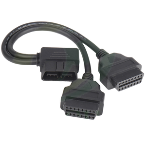 L tipi OBD2 1 dakika 2 uzatma kablosu dirsek 90 derece erkek bir sürükle iki kadın bağlayın dönüştürücü kablosu 16 pin 16 çekirdek obd - Product Image 1