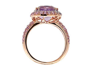Nouvelle bague en diamant rose micro-incrustée de style européen et américain, élégante bague en zircon simulé - Product Image 3