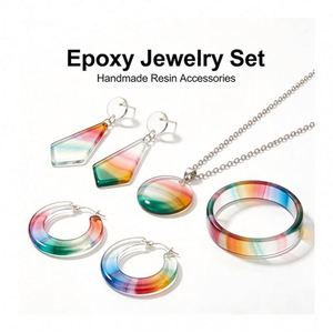 TOYSRUNNER <b>Resin</b> Pendant Making Kit DIY Jewelry UV Hard Crystal <b>Clear</b> LED Lamp Silicone Molds Glitter Foil Flowers Earrings - Product Image 2