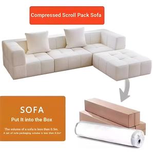 Sofá Modular Nórdico Moderno Comprimido en Caja, Muebles <span class=keywords><strong>de</strong></span> Sala <span class=keywords><strong>de</strong></span> Estar <span class=keywords><strong>de</strong></span> Tela, Sofá <span class=keywords><strong>de</strong></span> Espuma Completa con Empaque al Vacío, Juego <span class=keywords><strong>de</strong></span> Sofás <span class=keywords><strong>de</strong></span> Lujo - Product Image 2