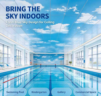 Panneau de plafond décoratif en aluminium effet ciel nuage 600x600 600x1200, dalle de plafond suspendu résistante à l'humidité pour projets intérieurs