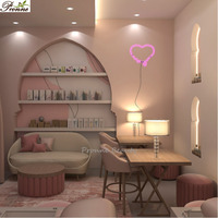 Meubles de salon de beauté, salon de beauté, chaise de pédicure rose unique avec ensemble de table de manucure
