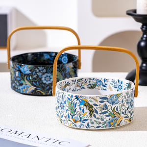 Exquisite Keramik korb Einweg-Obst teller im französischen Stil für den Wohnzimmer-Couch tisch Nachmittags tee Snack - Product Image 2