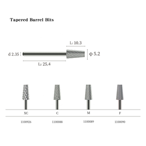 5.2mm Tapered Barrel Carbide Nail <b>Drill</b> <b>Bit</b> Wholesale Grit C M F for Acrylic Gel Removal Manicure Tool - Product Image 4