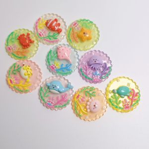 100 Piezas de Dijes de Resina Personalizables que Brillan en la Oscuridad, con Diseño de Mundo Submarino, Cabujones de Resina de <span class=keywords><strong>Criaturas</strong></span> Marinas <span class=keywords><strong>Luminosas</strong></span> para Manualidades - Product Image 4