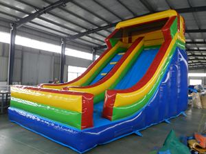 Toboggan sec gonflable à double terre en PVC classique bon marché pour entreprise de location de fête - Product Image 2