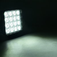 Phare de travail LED carré Hongjin 4,3 pouces 64 LED 6000K Combo Beam 64W 12/24V tout-terrain en aluminium et acrylique avec garantie d'un an