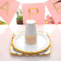 Nouvelles assiettes en papier imprimées résistantes pour un usage quotidien, assiettes écologiques, assiettes en papier jetables