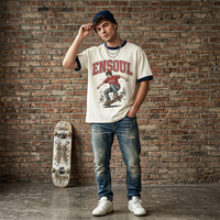 T-shirts graphiques surdimensionnés vintage personnalisés pour hommes, coupe classique, 100% coton, 260 grammes, impression numérique, tissu lourd