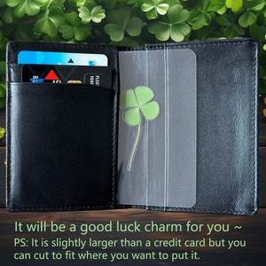 Lucky Clover Postcards Natural Grass Transparent Wishing Cards Ideal for <b>Bookmarks</b> & Decorations Perfect Holiday Gifts - Product Image 5