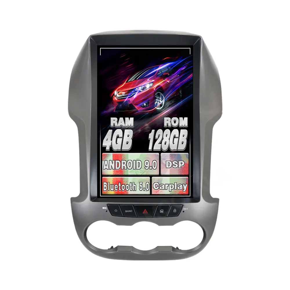 64G Tesla รถสำหรับ Ford Ranger 2011 2012 2013 2014 2015 2016 Android 9รถยนต์มัลติมีเดีย GPS วิทยุสเตอริโอ