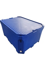 Boîte isotherme de transport 1000l Conteneur thermique industriel Poubelle en plastique lourd pour la pêche Poubelle en plastique solide Bacs en plastique