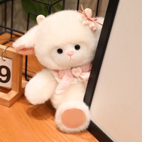 Peluche Animale Mignonne et Moelleuse, Éléphant ou Chat Kawaii, Compagnon en Peluche, Décoration, Cadeau d'Anniversaire pour Enfants
