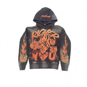 Vente en gros sweat-shirt en coton de qualité supérieure 420Gsm pantalons de survêtement sweats à capuche pour hommes lavé à l'acide polaire sec au soleil - Product Image 1