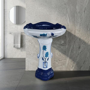 Lavabos Modernos Rectangulares de Cerámica con Pedestal, Lavamanos Grandes para Uso Hospitalario - Product Image 2