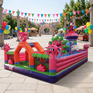 WINSUN Trampolín Inflable de la Ciudad de la Diversión de las Hadas de las Flores, Trampolín Inflable de Princesa - Product Image 1